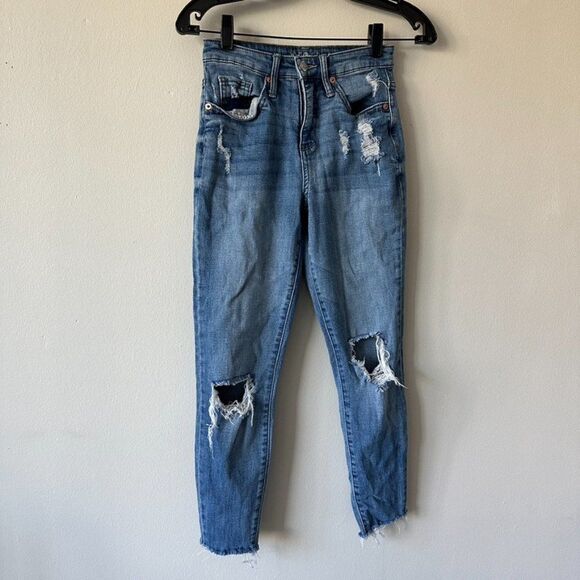 Wild Fable High Rise Distressed Skinny Jeans - Size 00 - Picture 5 of 10